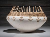 Pottery Bowl with Basketry Rim