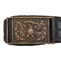 US Model 1851 Sword Belt Plate with Relic Folded & Sewn Leather Saber Belt