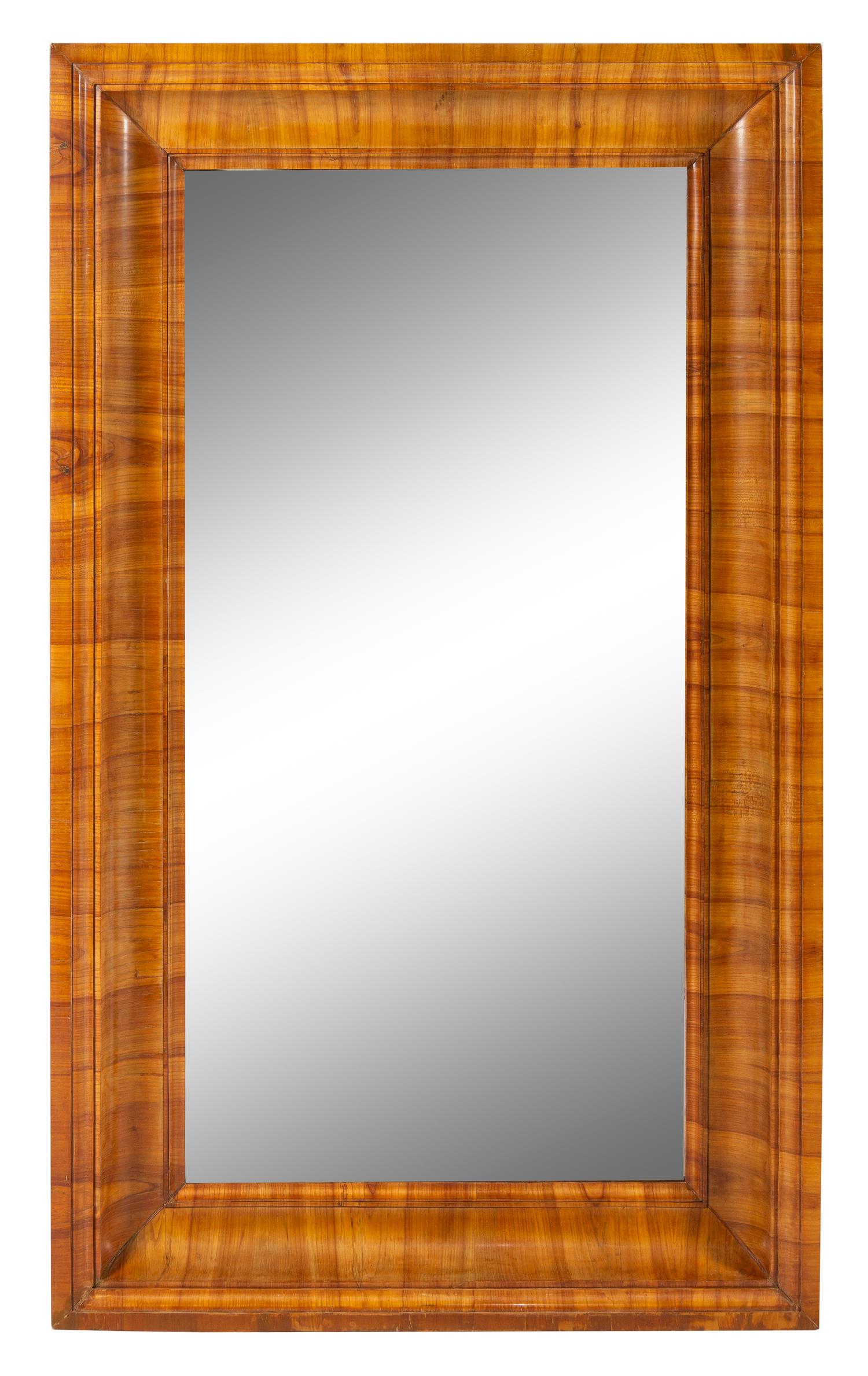 A Biedermeier Cherrywood Mirror Height 60 x width 38 inches. — SOUTH GERMANY, CIRCA 1820