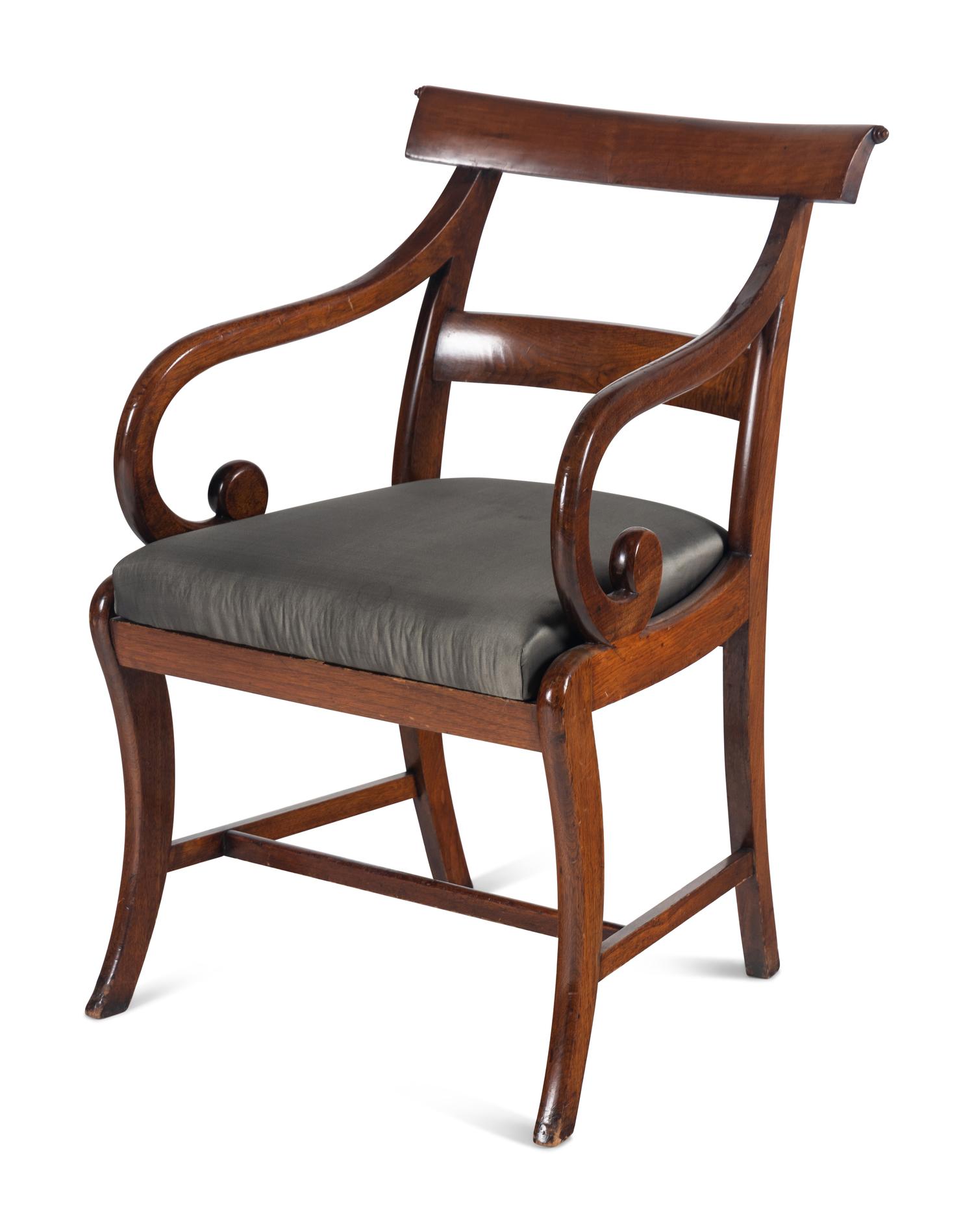 A Regency Style Mahogany Armchair