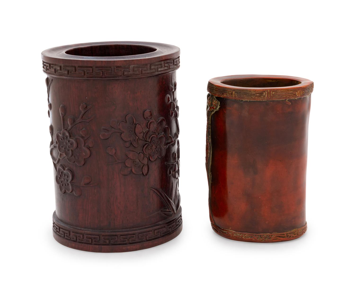 Two Chinese Brush Pots, Bitongs