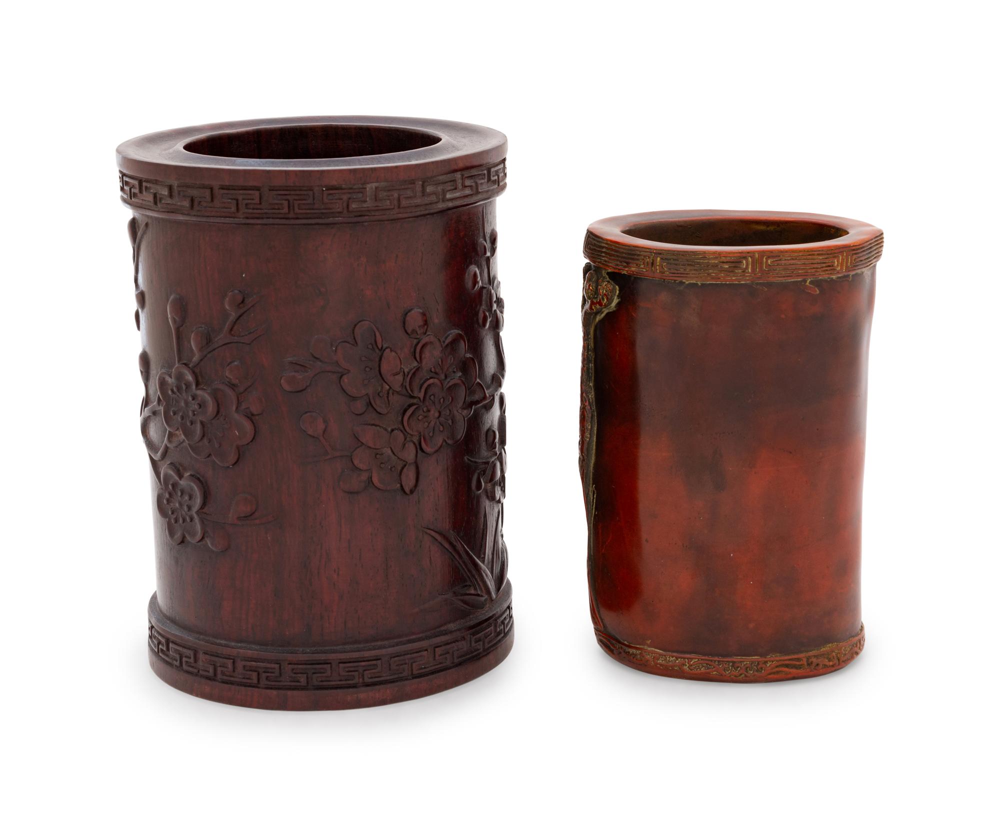 Two Chinese Brush Pots, Bitongs