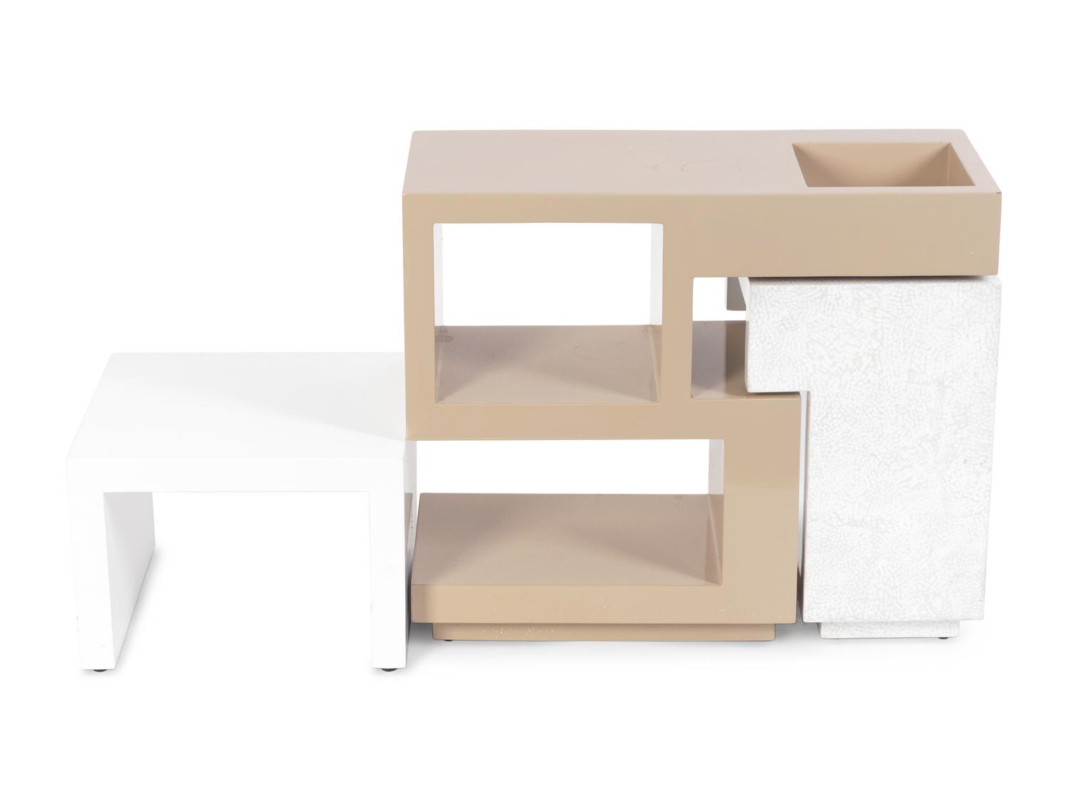 A Contemporary Three-Part Modular Lacquered Side Table — 21ST CENTURY