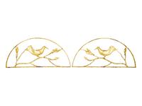 A Pair of Gilded Wrought Iron Demilune Transom Decorations