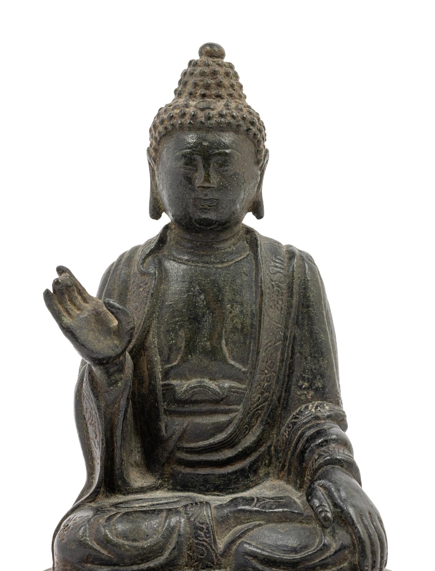 A Bronze Figure of Seated Buddha Shakyamuni