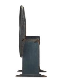 A Country Blue Painted Pine Shoe-Foot Hutch Table