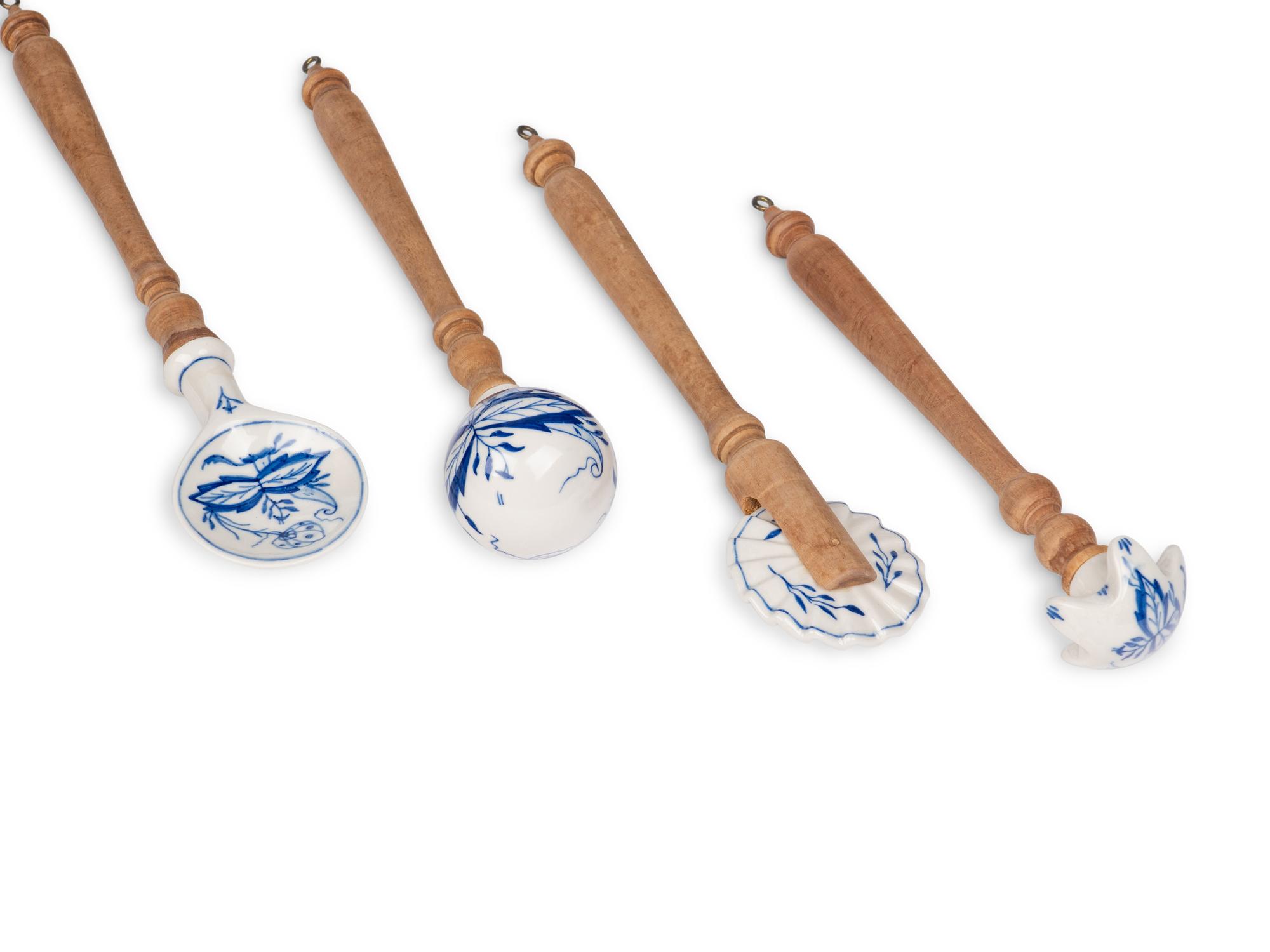 A Group of Nine Blue and White Porcelain and Ceramic Serving Articles