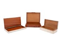 A Group of Three Continental Silver Table Caskets