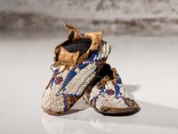 Cheyenne Child’s Beaded Hide Moccasins
