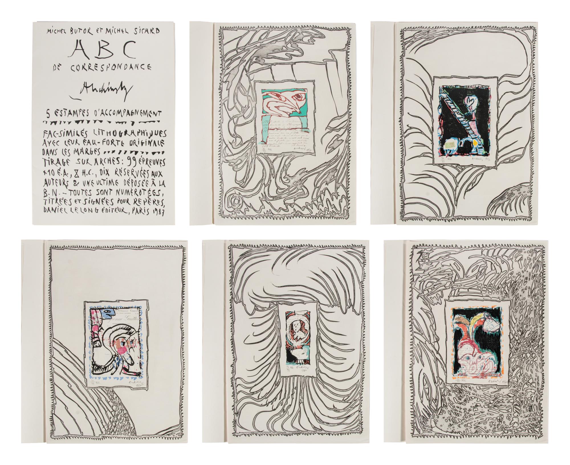 ABC de correspondance (complete portfolio of five with original folio with text), 1987