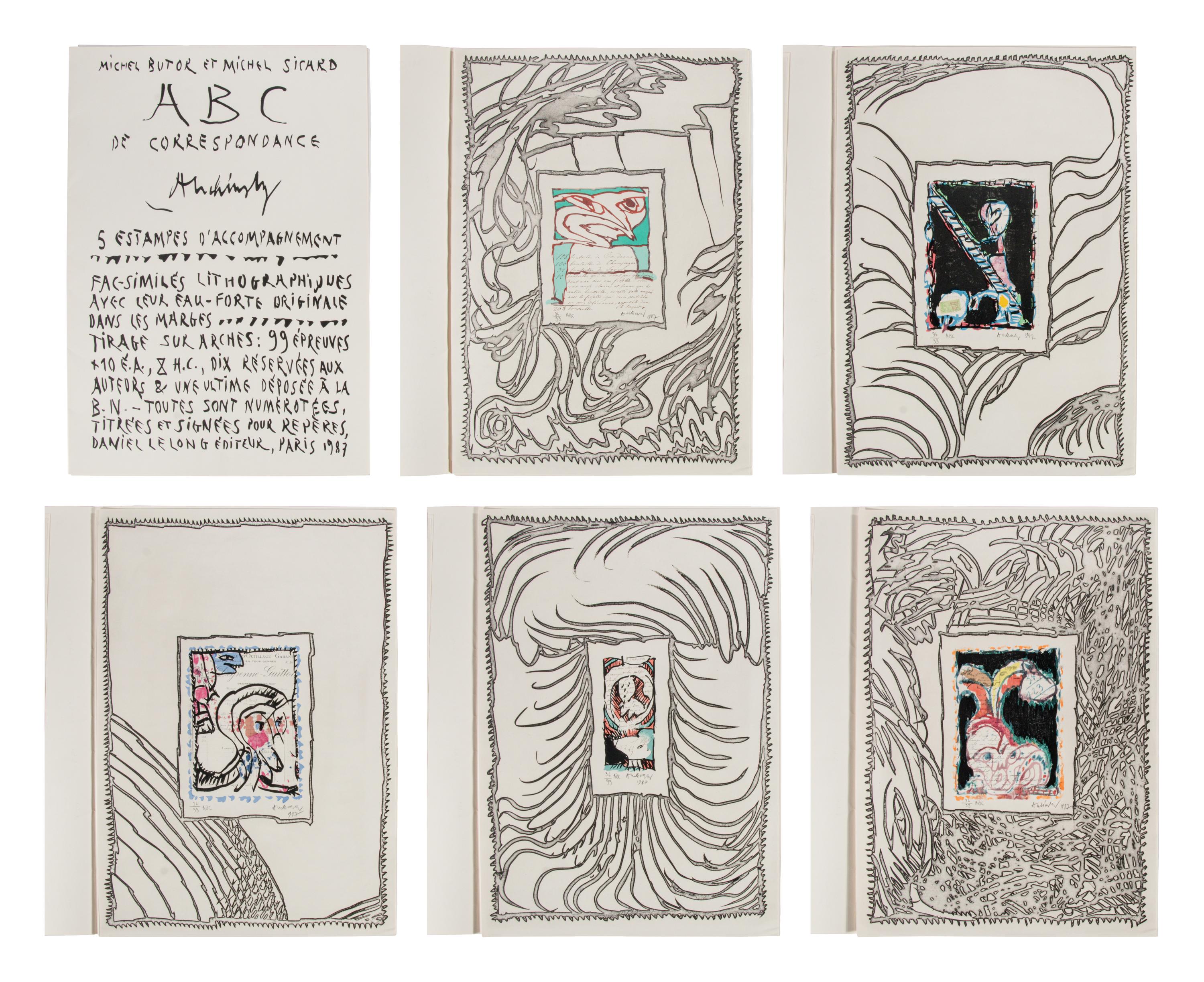 ABC de correspondance (complete portfolio of five with original folio with text), 1987
