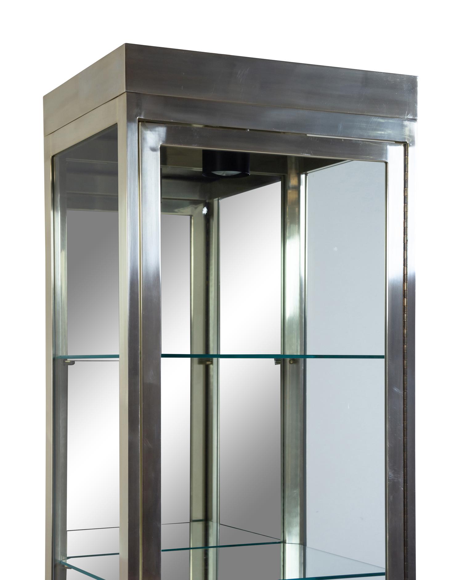 A Pair of Chromed Vitrines