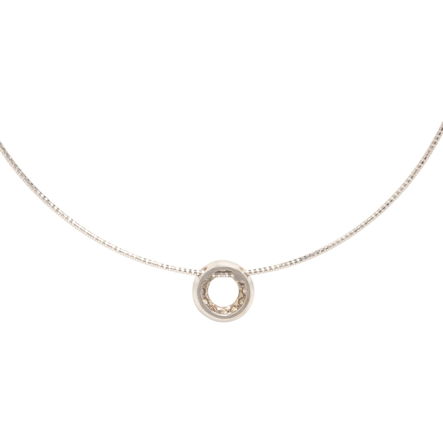 White Gold and Diamond Slide Necklace