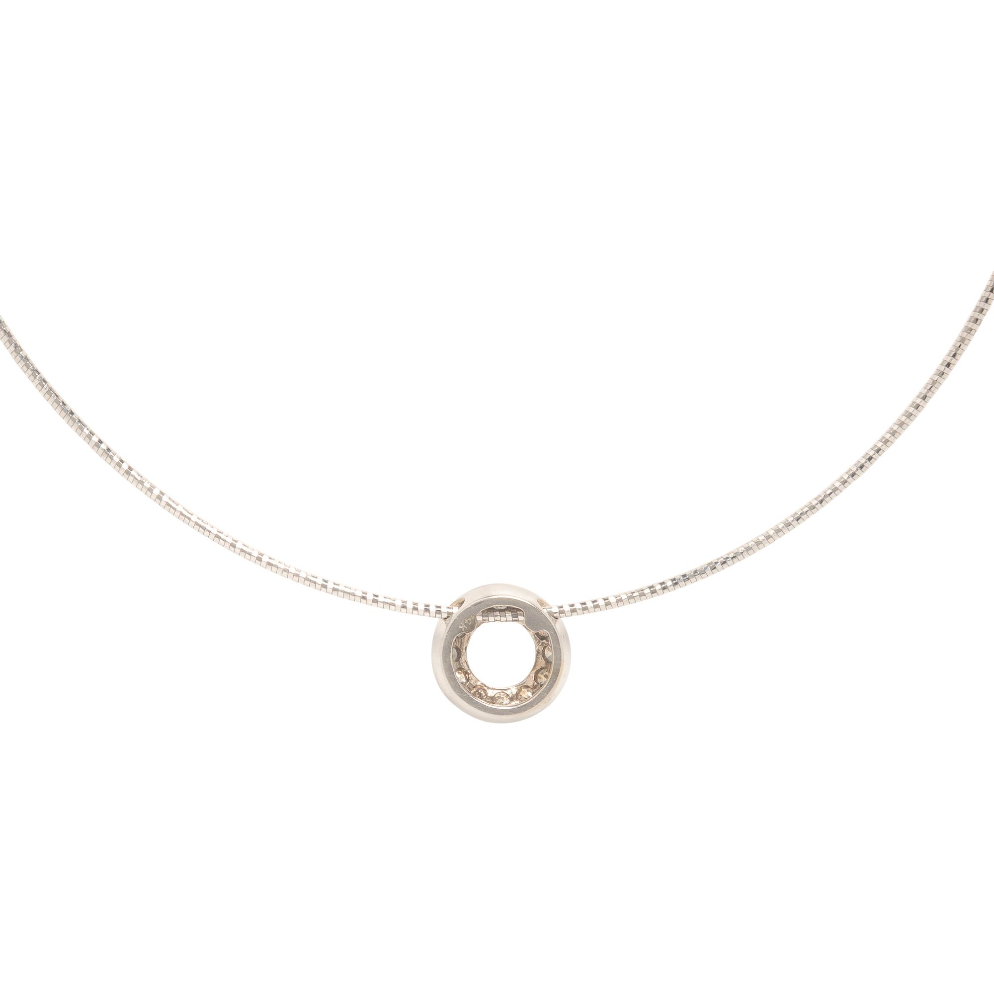 White Gold and Diamond Slide Necklace