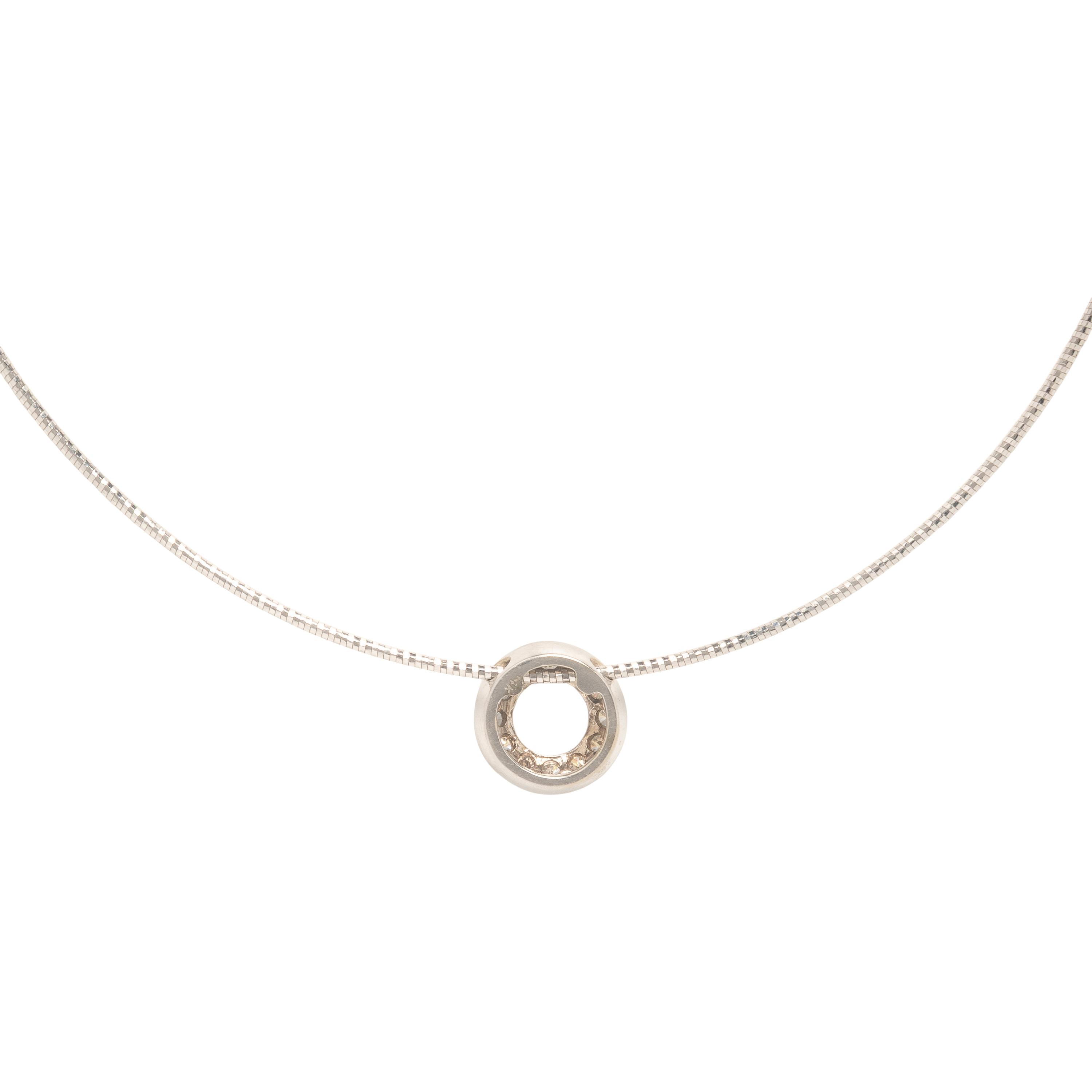 White Gold and Diamond Slide Necklace