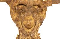A Pair of Tin-Glazed Earthenware Wall Brackets, and Two Giltwood Wall Brackets
