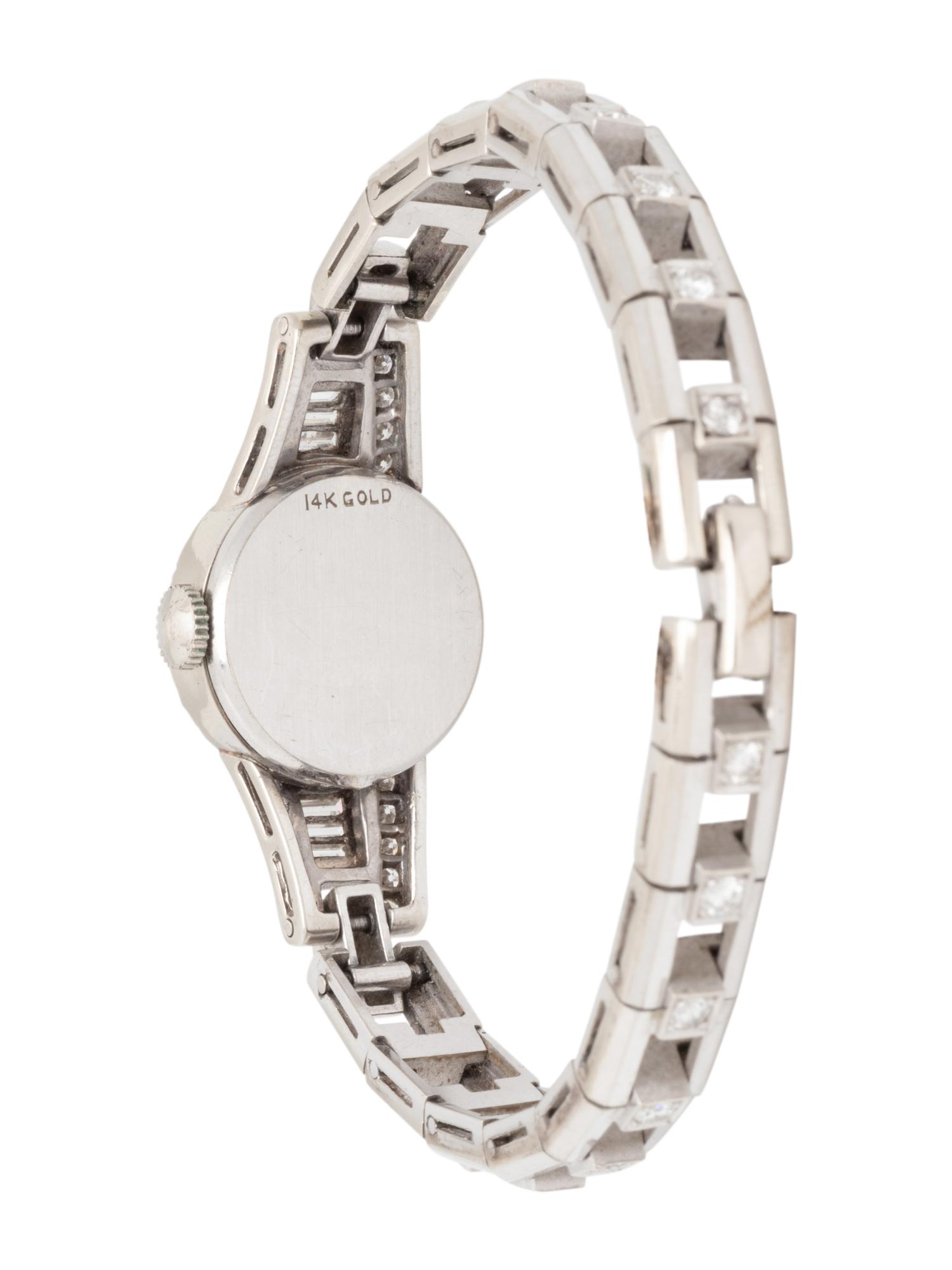 14K WHITE GOLD AND DIAMOND WRISTWATCH