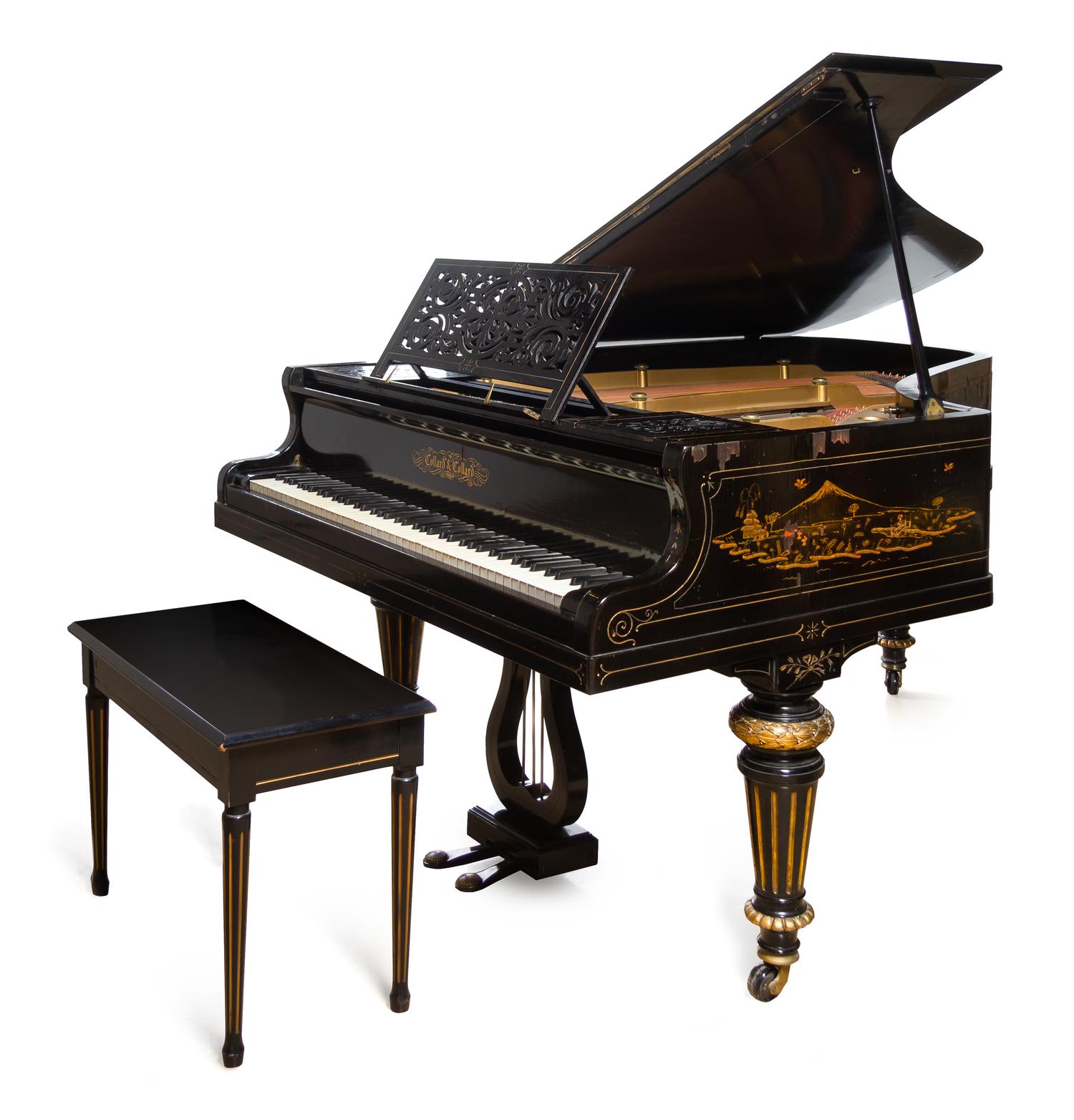 A Victorian Black Lacquered Piano Length of case 5 feet 11 inches. — COLLARD & COLLARD, LONDON, 19TH CENTURY