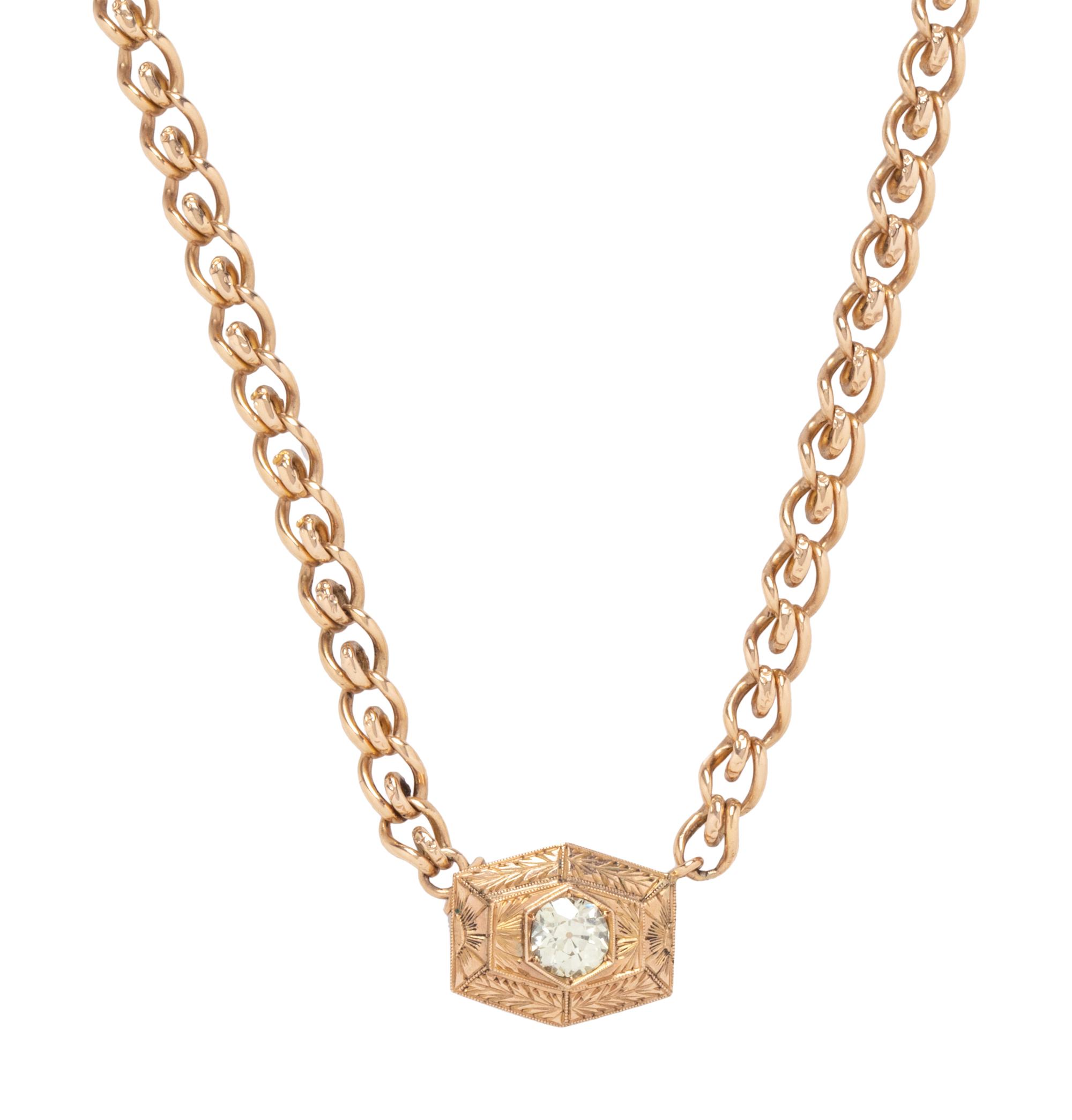 ROSE GOLD AND DIAMOND NECKLACE