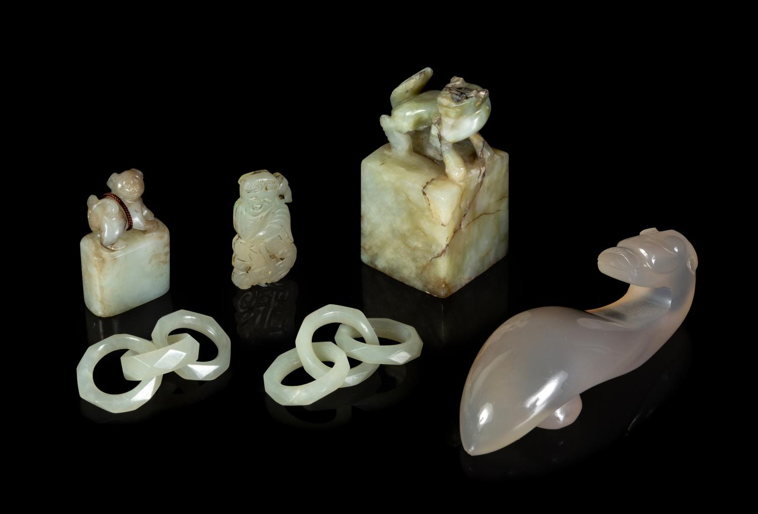 Six Chinese Hardstone Articles