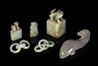 Six Chinese Hardstone Articles