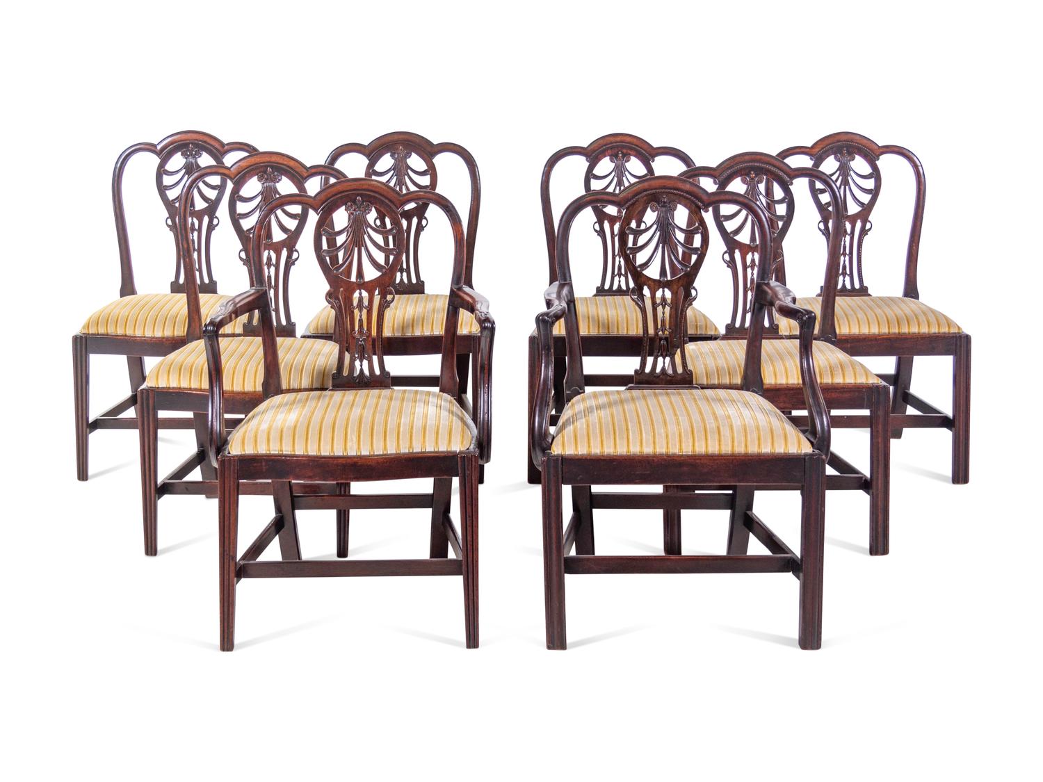 A Matched Set of Eight George III Style Mahogany Dining Chairs