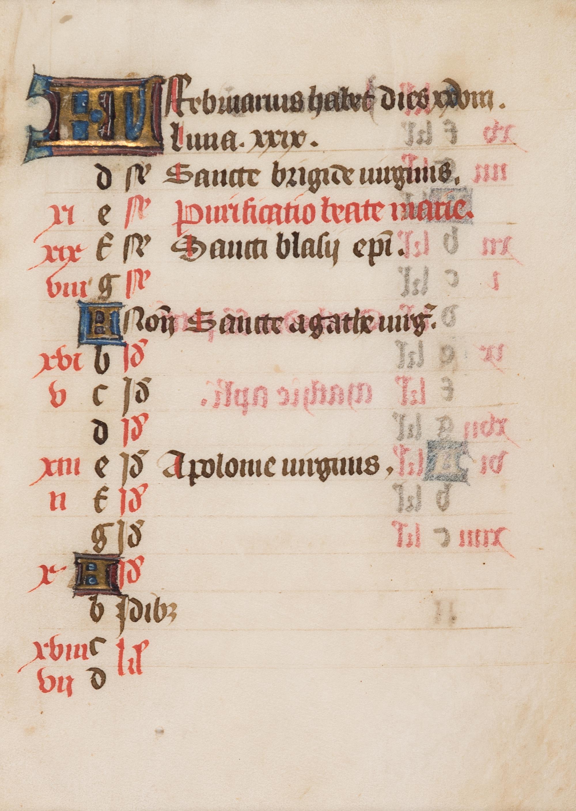 [BOOK OF HOURS]. A group of 25 leaves from medieval and renaissance manuscripts and printed books, including 5 or more from Otto Ege’s Fifty Original Leaves from Medieval Manuscripts. Western Europe: XII-XVI Century [compiled Cleveland, c.1950] and Original Leaves from Famous Bibles: Nine Centuries, 1121-1935 A.D [Compiled Cleveland, c.1950]. Various sizes, including: