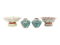 Four Chinese Export Famille Rose Porcelain Wares