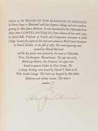 [Cheloniidae Press] Louys, Pierre. Leda In Praise of the Blessings of Darkness