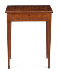 A Directoire Style Fruitwood Parquetry Dressing or Work Table