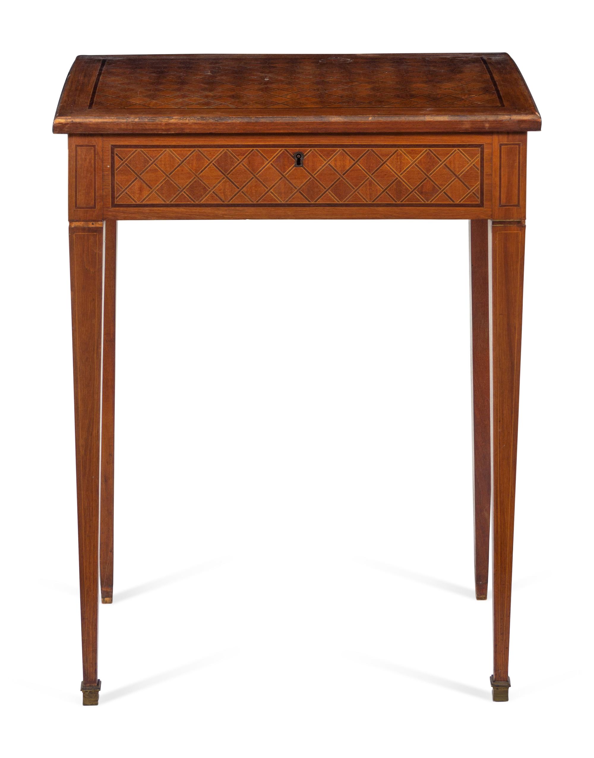 A Directoire Style Fruitwood Parquetry Dressing or Work Table
