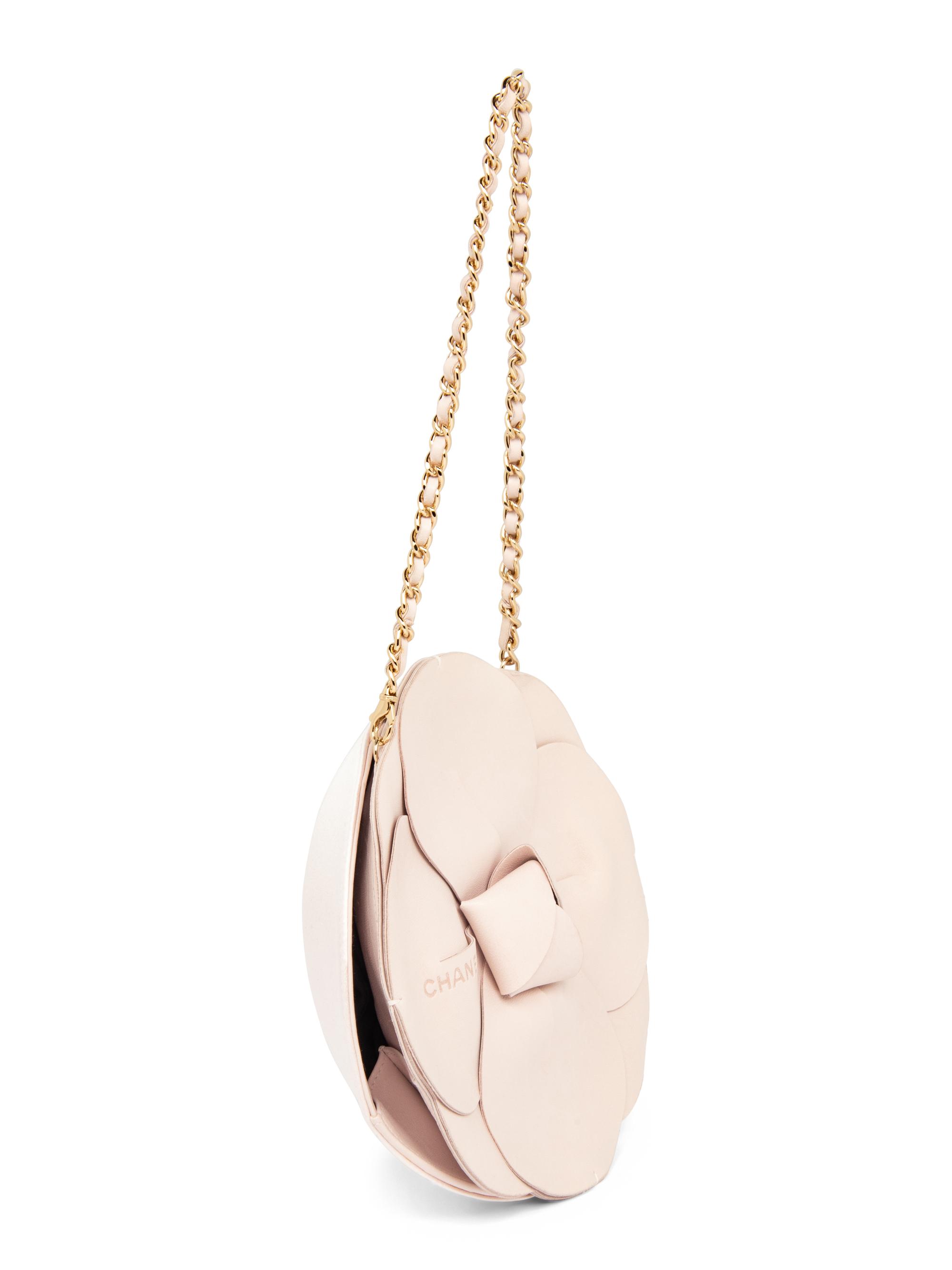 CHANEL, PALE PINK CAMELLIA BAG