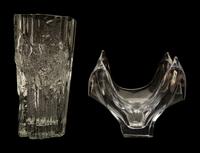 A Cofrac Art Verrier Bowl and a Tapio Wirkkala Vase — Mid-20th Century