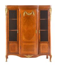A Pair of Louis XV Style Gilt Bronze-Mounted Parquetry Bibliothèques
