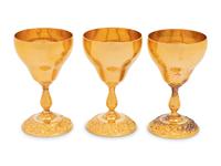 A Set of Twelve Gilt Metal Kiddush Cups