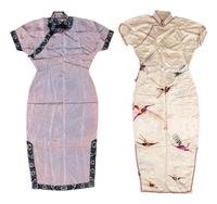 Two Chinese Embroidered Silk Lady's Dress, Qipao