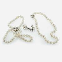 A Collection of 14K White Gold and Pearl Jewelry