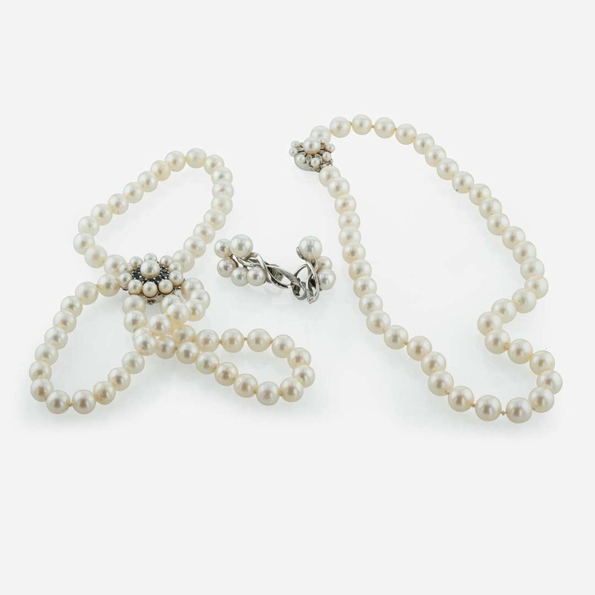 A Collection of 14K White Gold and Pearl Jewelry