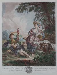 A Pair of French Color Engravings Plate size 19 1/5 x 14 3/4 inches. — 19TH CENTURY