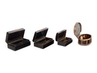 A Group of Four Georgian Gold Mounted Tortoise Shell Snuff Boxes
