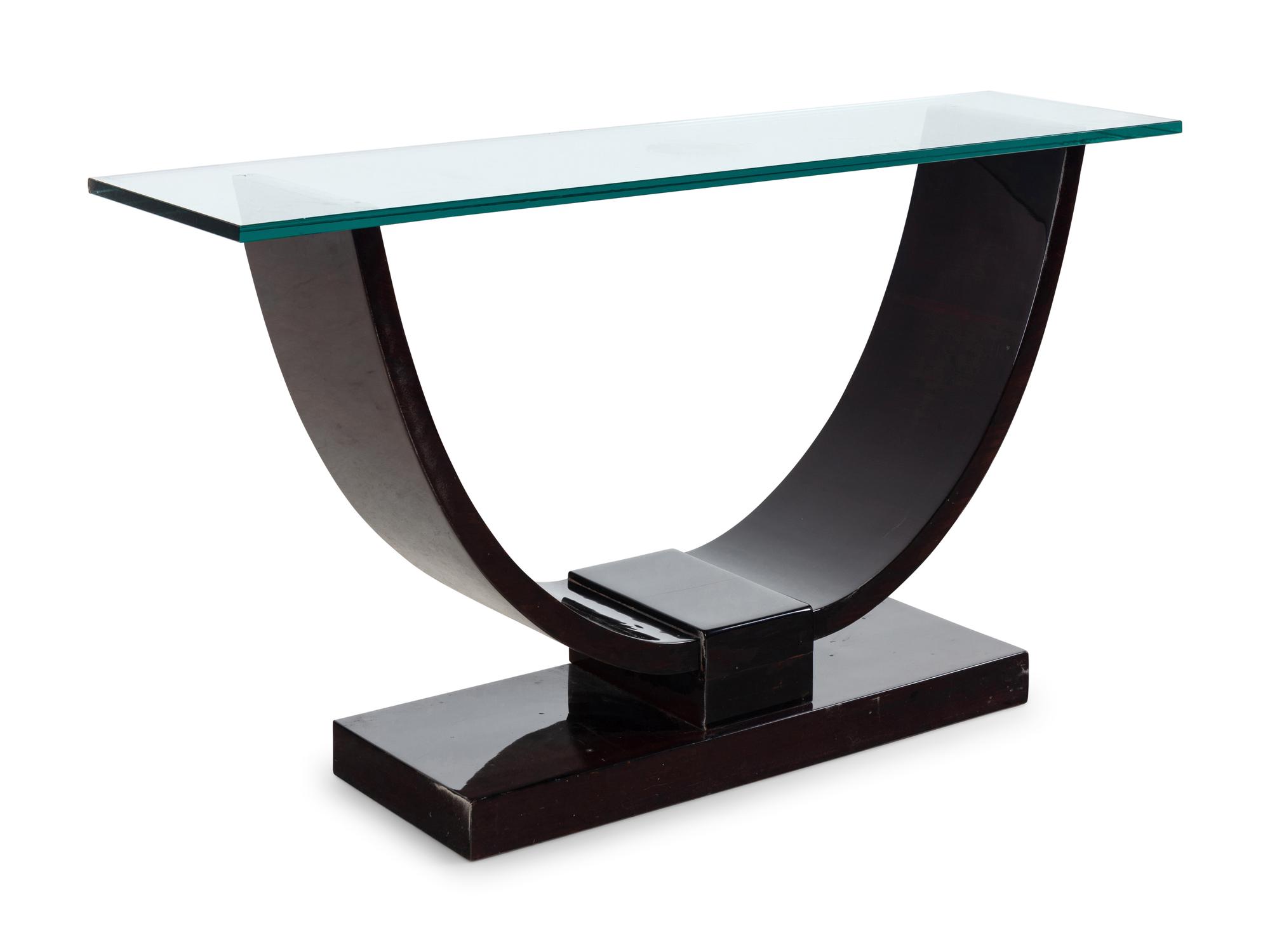 An Art Deco Style Glass-Top Console Table