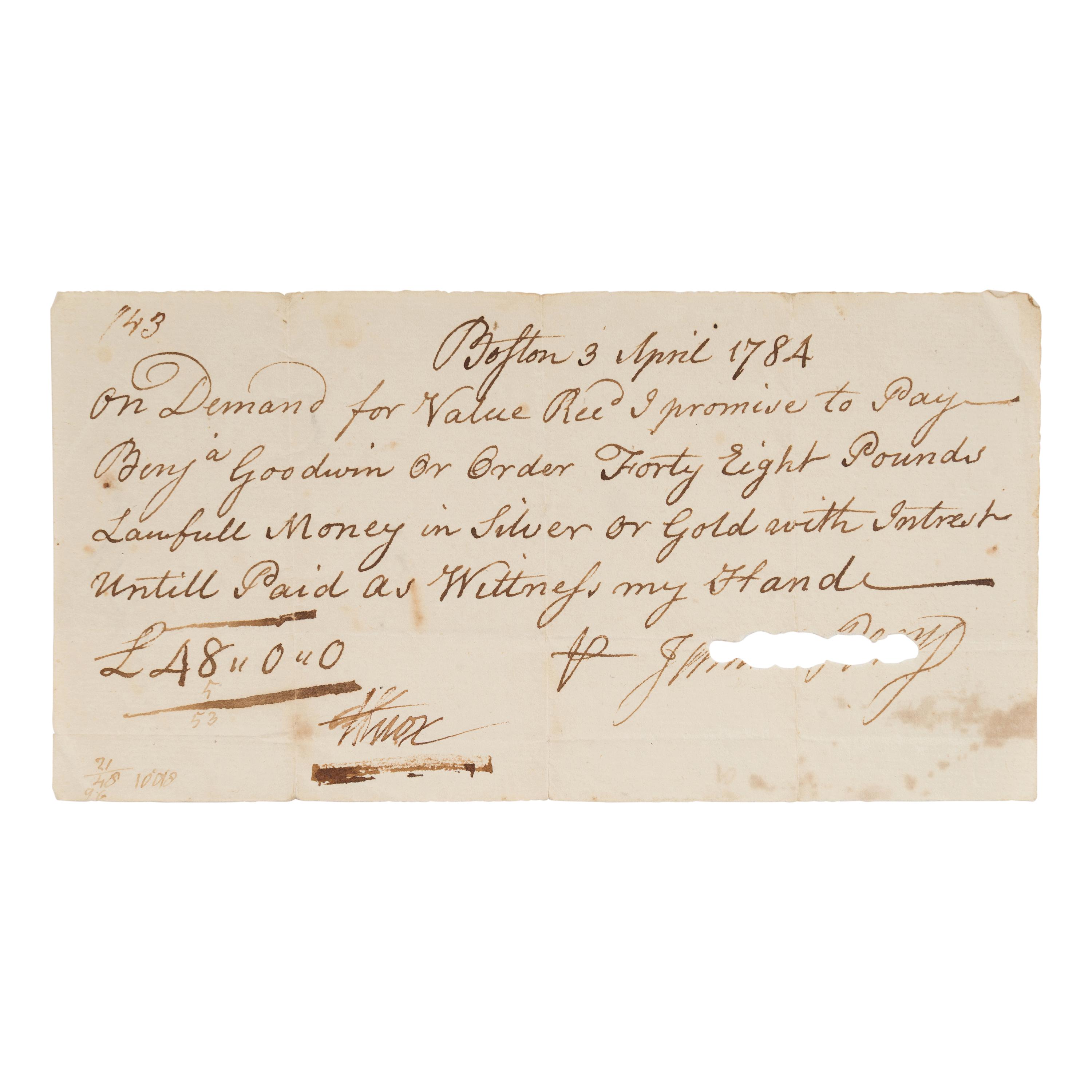 [Founding Fathers]. A small archive of documents, comprising: