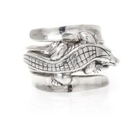 A Sterling Silver Alligator Ring, Kieselstein Cord, Circa 2000. 9.50 dwts.