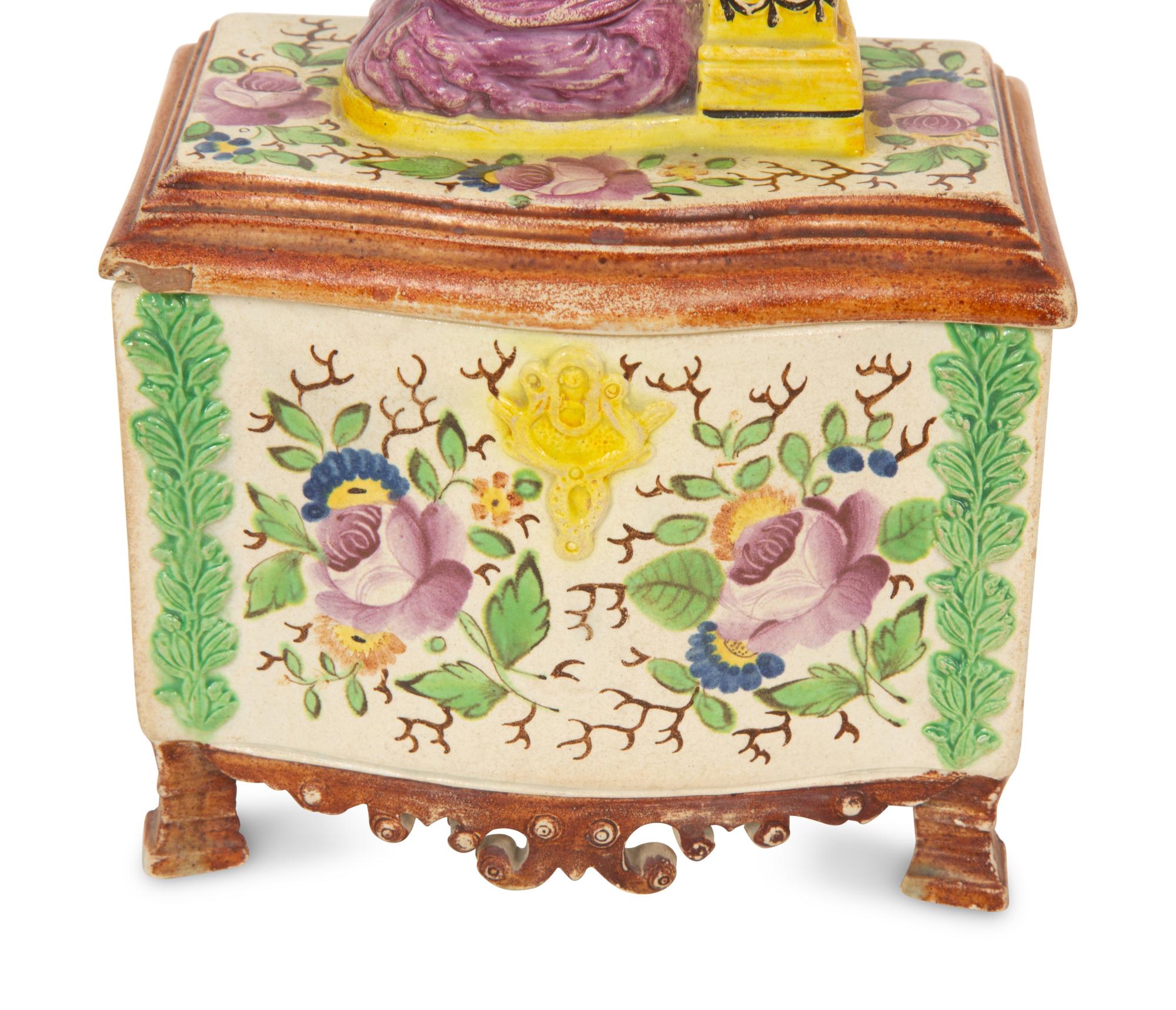 A Staffordshire Pearlware Box and Cover