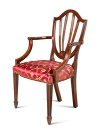 A Set of Four Baker 'Historic Charleston' Dining Chairs with Scalamandré Upholstery