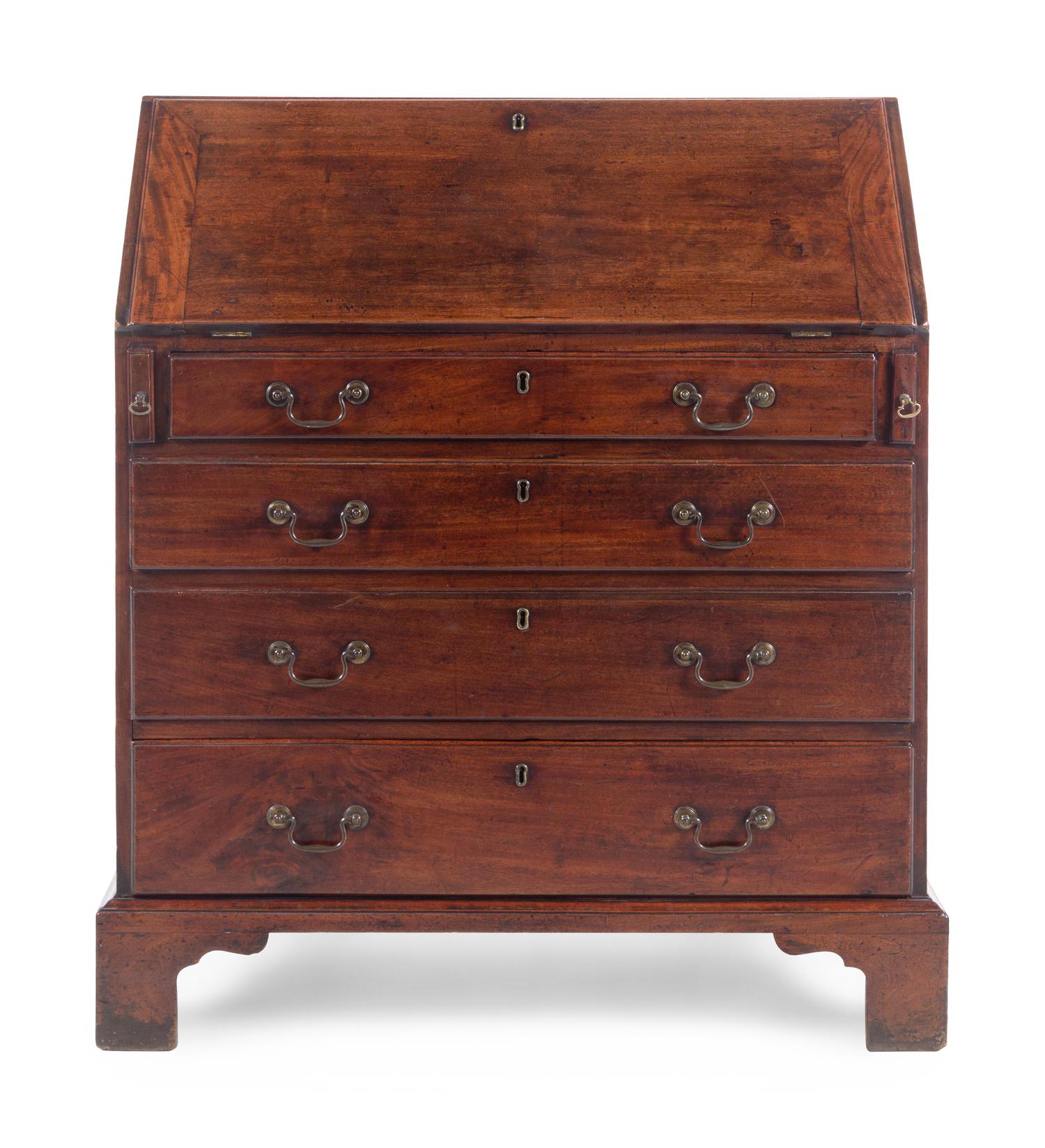 A George III Mahogany Slant-Front Bureau