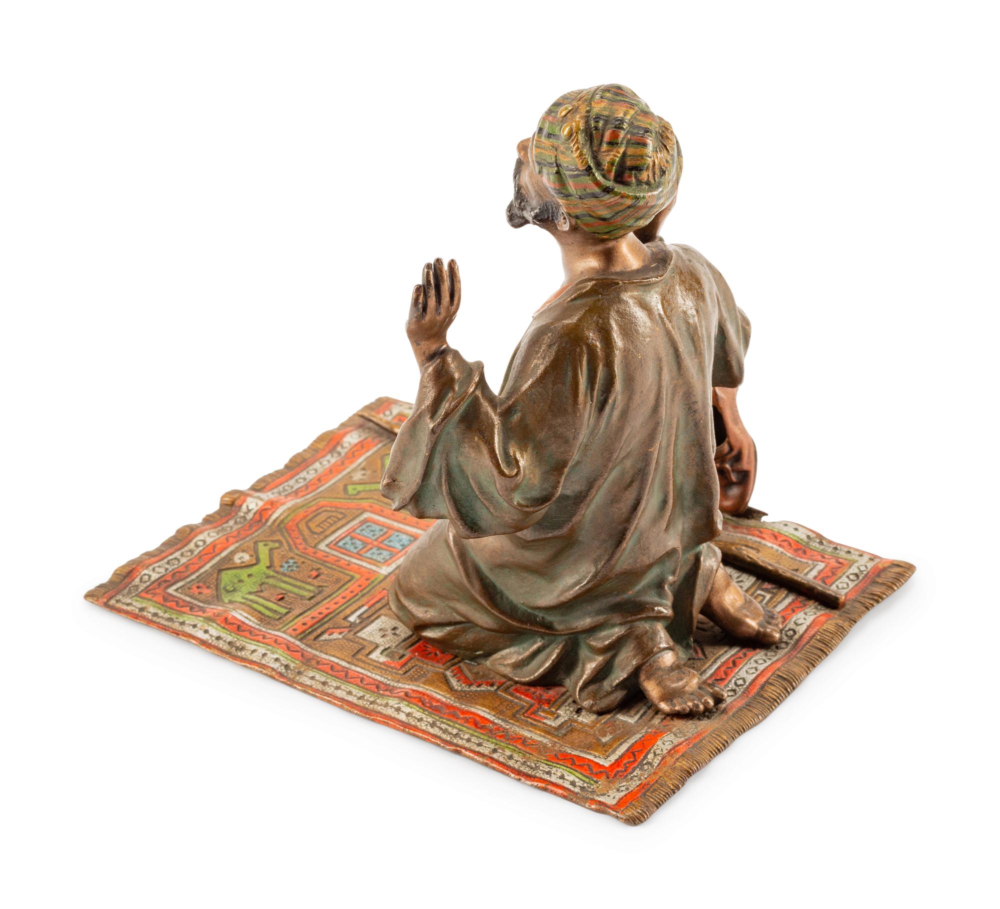 An Austrian Cold-Painted Bronze Figure of a Man in Prayer — EARLY 20TH CENTURY
