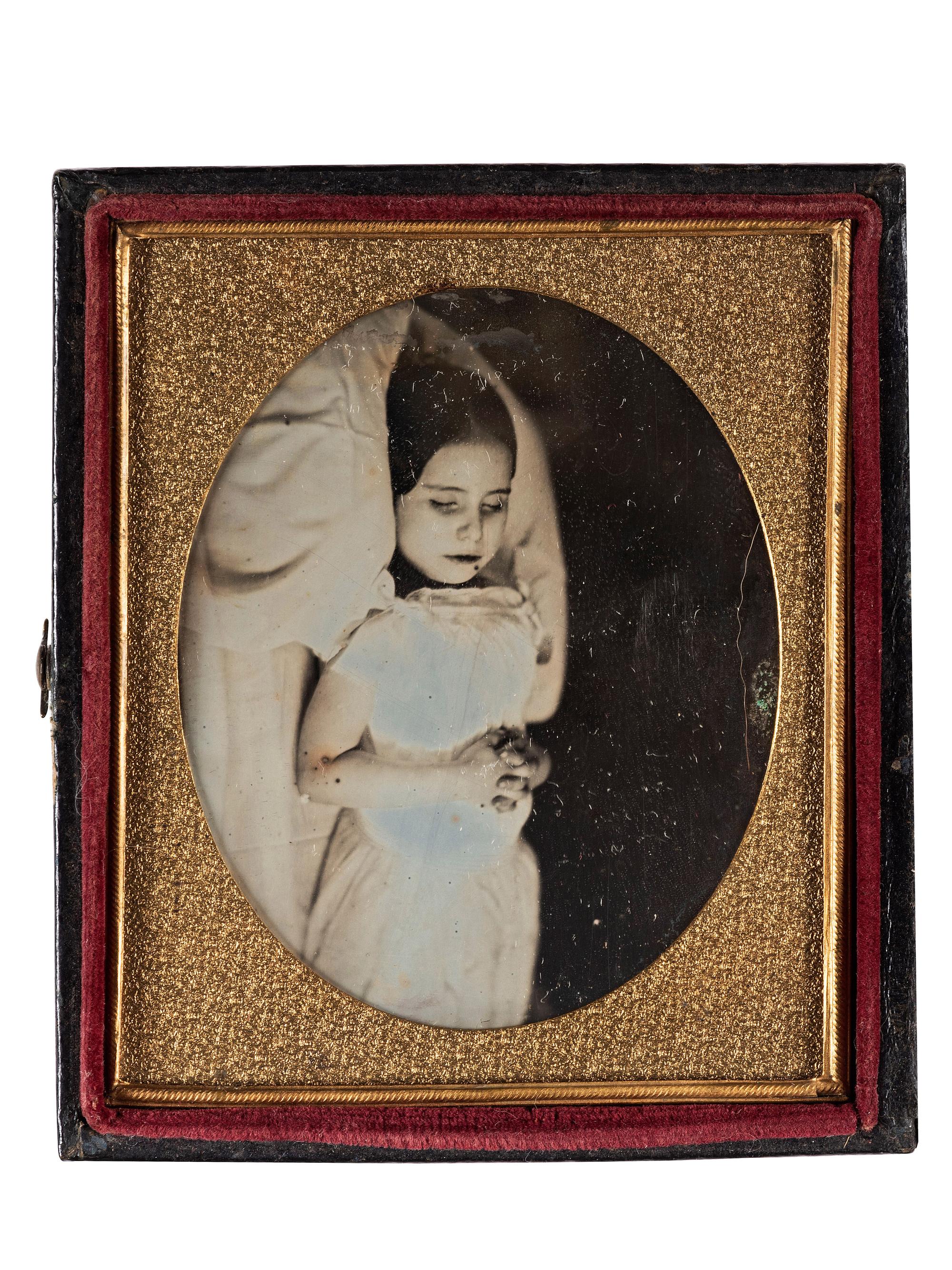 [EARLY PHOTOGRAPHY]. A group of 4 sixth plate postmortem daguerreotypes, incl. portraits of infants and a young girl.