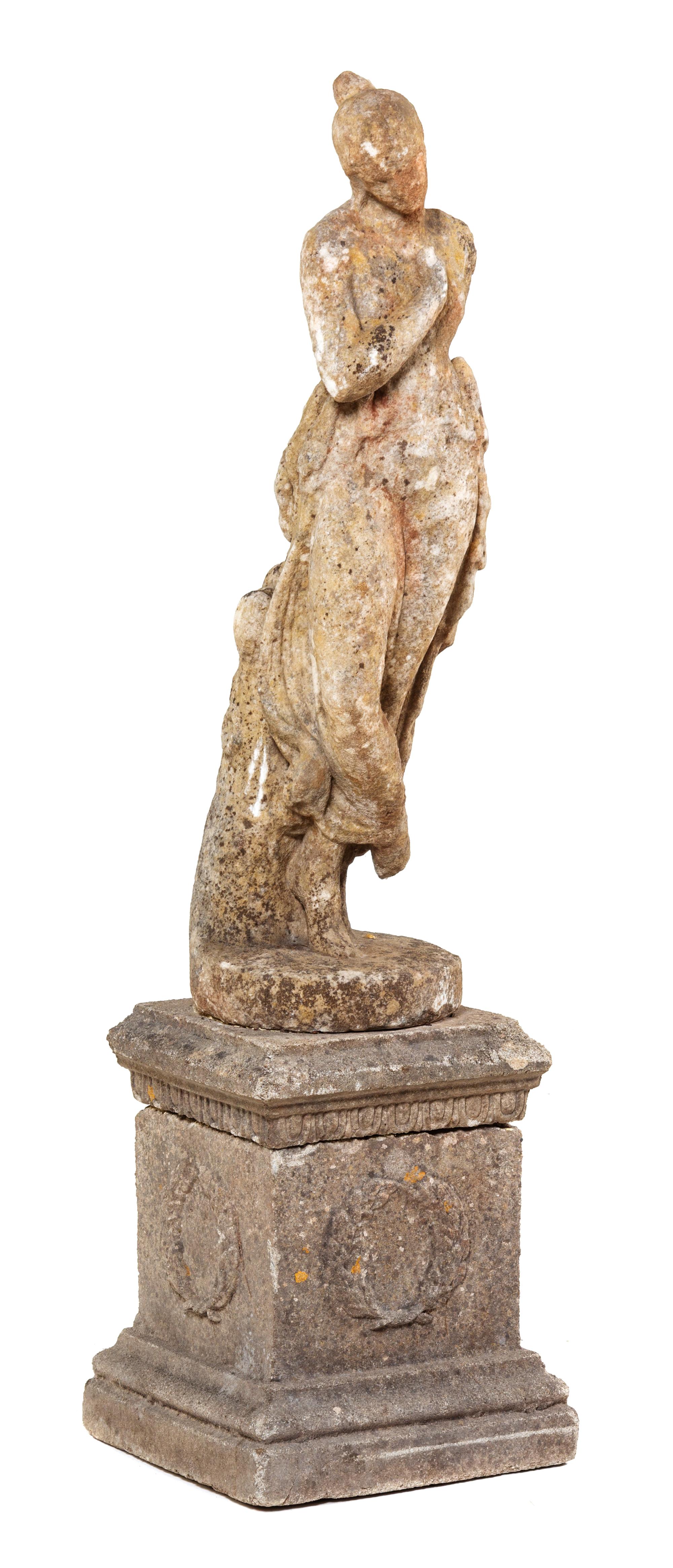 A Continental Stone Figure Height 48 1/2 inches. — PROBABLY 19TH CENTURY