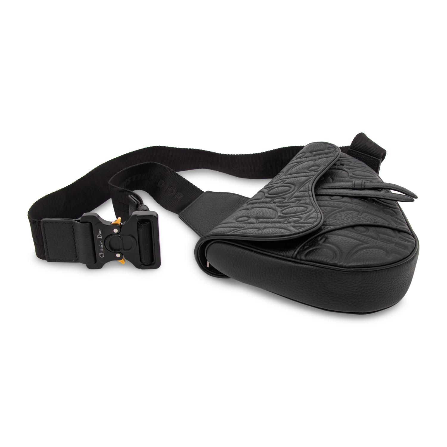 Christian Dior, Men's Black Saddle Bag